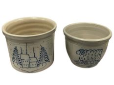 1992 / 1993 DAVID ELDRETH SALT GLAZED POTTERY CROCK AND POT