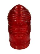 RUBY RED VAPOR-TIGHT / WEATHERPROOF PYREX GLASS INDUSTRIAL GLASS GLOBE CODE 53097