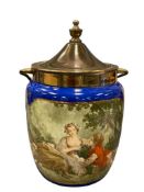 ANTIQUE RS PRUSSIA PORCELAIN BISCUIT JAR / CRACKER BARREL CIRCA 1890-1910