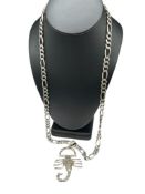 STERLING SILVER DURANGO MEXICO SCORPION PENDANT NECKLACE