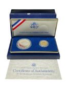 1987 U.S. CONSTITUTION COMMEMORATIVE $5 GOLD AND $1 SILVER DOLLAR PROOF SET