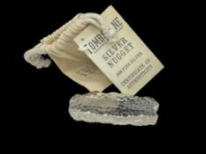 TOMBSTONE ARIZONA TERRITORY SILVER NUGGET .999 FINE SILVER 10 TROY OUNCE BAR BY SCOTTSDALE MINT