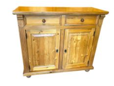 RUSTIC BAUERMOBEL PINE SIDEBOARD FEATURING TWO DRAWERS AND TWO CABINETS