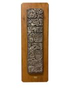 CARLOS SIERRA-FRANCO MID-CENTURY SCULPTED STERLING SILVER WALL PLAQUE TITLED MAYAN PARADISE #22