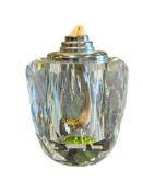FACETED CRYSTAL OIL LAMP WITH CHROME BURNER