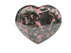 CUT AND POLISHED RHODONITE HEART GEOLOGICAL SPECIMEN SAMPLE