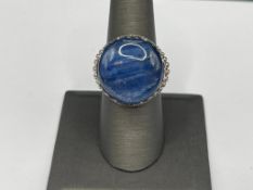 SAJEN DESIGNER SIGNED STERLING SILVER CELESTIAL BLUE SAPPHIRE QUARTZ RING