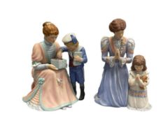 1989 / 1990 LENOX MOTHER AND CHILD FIGURINES BEDTIME PRAYER'S AND THE PRESENT