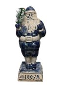 1997 DAVID ELDRETH SALT GLAZED FOLK ART FATHER CHRISTMAS POTTERY FIGURINE