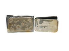 TWO RENO, NEVADA THEMED .999 FINE SILVER ART BARS INCLUDING RENO ARCH AND GAMBLING DESIGNS