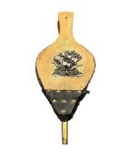 VINTAGE WOOD AND VINYL FIREPLACE BELLOW