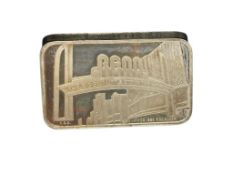 RENO, NEVADA THE BIGGEST LITTLE CINTY IN THE WORLD .999 FINE SILVER ART BAR