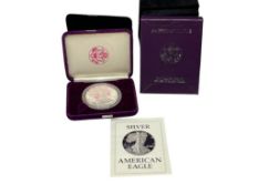 1987-S AMERICAN SILVER EAGLE PROOF .999 FINE SILVER DOLLAR