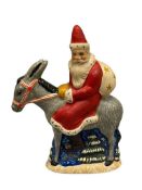1995 VAILLANCOURT FOLK ART CHALKWARE LIMITED EDITION FIGURINE FATHER CHRISTMAS ON A DONKEY NO. 9541