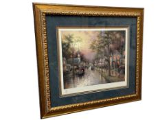 THOMAS KINKADE PAINTER OF LIGHT LIMITED EDITION PRINT TITLED FOOTHILL HOMETOWN MORNING NO. 2102/2...