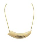 VINTAGE ALASAKAN SCRIMSHAW SPERM WHALE CARVING NECKLACE