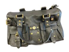 MULBERRY ROXANNE PEBBLED BLACK LEATHER FASHION DESIGNER BAG