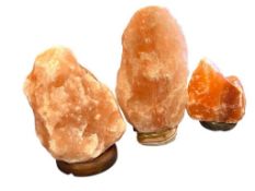 THREE HIMALAYAN SALT ROCK LAMPS