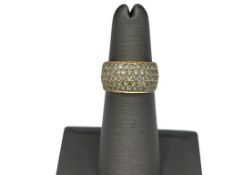 14K YELLOW GOLD ROUND CUT CZ PAVE RING
