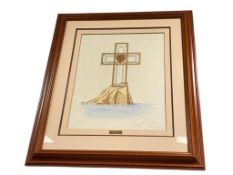 SALVADOR DALI RENOWN SURREALIST ARTIST SIGNED LIMITED EDITION LITHOGRAPH TITLED CRUZ FIRMADO