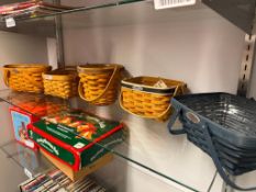 FIVE COLLECTIBLE WOVEN MEMORIES LONGABERGER BASKETS INCLUDING 2004 AND 2006 - 2009