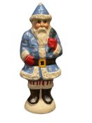 1996 VAILLANCOURT FOLK ART CHALKWARE FIGURE CIVIL WARE STARS AND STRIPES SANTA FIGURE NO. 219