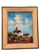 L. CALTON ORIGINAL OIL ON BOARD DESERT PAINTING