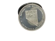 COEUR DALENE MINES .999 FINE SILVER COIN FEATURING NEVADA THE SILVER STATE DESIGN