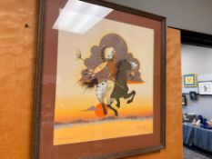 VICTORY GALLUP SIGNED AND NUMBERED LIMITED EDITION PRINT BY NATIVE AMERICAN ARTIST ANTOWINE WARRIOR