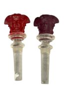 ROSENTHAL FOR VERSACE MEDUSA FROSTED LEAD CRYSTAL WINE BOTTLE STOPPERS