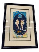 ANDREA SMITH HAWAII BASED ARTIST ORIGINAL MIXED MEDIA PAINTING WORLD-PEACE ARTIST