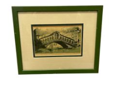 RUDOLF VOIT VINTAGE VENICE WATERWAY PRINT BRIDGE OF SIGHS, VENICE, ITALY