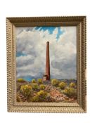 CAL COVELL NEVADA ARTIST ORIGINAL OIL ON CANVAS BOARD TITLED BELMONT MILLS COMBINATION SITE