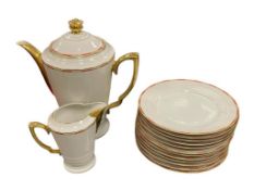 ANTIQUE GRAF & KRIPPNER COFFEE PITCHER, CREAMER, AND 12 BREAD PLATES