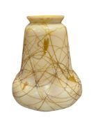 EARLY 1900'S STEUBEN OPALESCENT ART GLASS LAMP SHADE AURENE INTERIOR APPLIED GOLF FOLIAGE