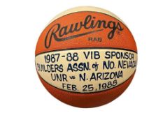 1987-1988 VIP SPONSORS BUILDERS ASSN. OF NO. NEVADA UNR VS N. ARIZONA TEAM SIGNED BASKETBALL