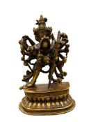 ANTIQUE BRONZE TIBETAN TANTRIC CHAKRASAMVARA EROTIC SCULPTURE FEATURING SHIVA SHAKTI