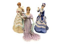 THREE LENOX LADIES FASHION FINE PORCELAIN FIGURINES