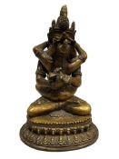 18TH CENTURY SHIVA SHAKTI TANTRIC YAB YUM MALE AND FEMALE DIETY IN SEXUAL UNION BRONZE SCULPTURE