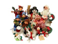 ANNALEE MOBILITEE DOLLS HOLIDAY TEXTILE CHRISTMAS DOLLS AND ORNAMENTS