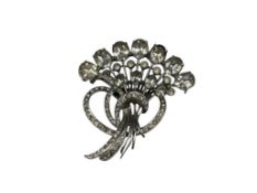 VINTAGE EISENBERG DESIGNER SIGNED STERLING SILVER RHINESTONE BROOCH