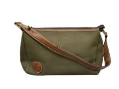 HUNTING WORLD CANVAS PURSE WITH SHORT SHOULDER LEATHER STRAP