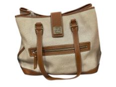 DOONEY & BOURKE CANVAS AND LEATHER DONEGAL TOTE BAG LADIES PURSE WITH GOLD TONED HARDWARE