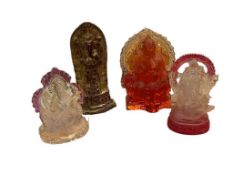 MULTICOLOR ACRYLIC HINDU DIETIES FIGURES GANESHA AND SARASWATI
