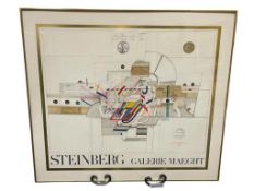 VINTAGE 1970 SAUL STEINBERG VIA AIRMAIL LITHOGRAPH PRINT FROM GALERIE MAEGHT