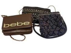 THREE LADIES EVENEING BAGS INCLUDING BEBE, LA REGAL, AND LANDRY