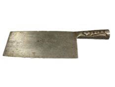 VINTAGE THREE RAMS BRAND CHINESE CARBON STEEL CLEAVER