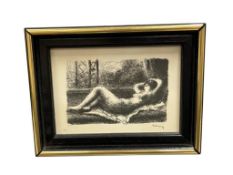 PIERRE-AUGUSTE RENOIR MINIATURE PRINT TITLED ODALISQUE, ORIGINAL CREATED IN 1904