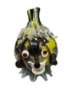 HAND BLOWN ART GLASS CLOWN JUG / BOTTLE