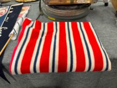 RED, WHITE, AND BLUE STRIPPED FLEECE THROW BLANKET